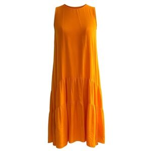 Anthropologie Maeve Marlene Tiered Hi-Low Maxi Dress – Marigold Orange – Size M